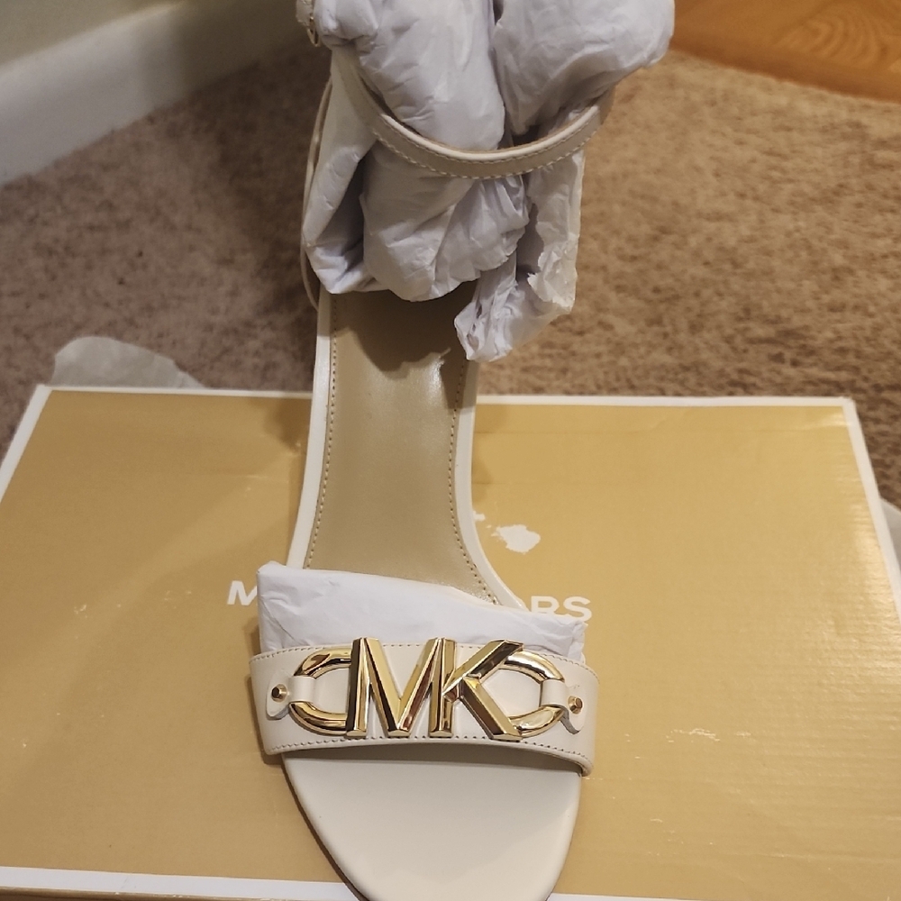 Michael Kors Cream and Gold Heeled Sandals - Picture 2 of 4